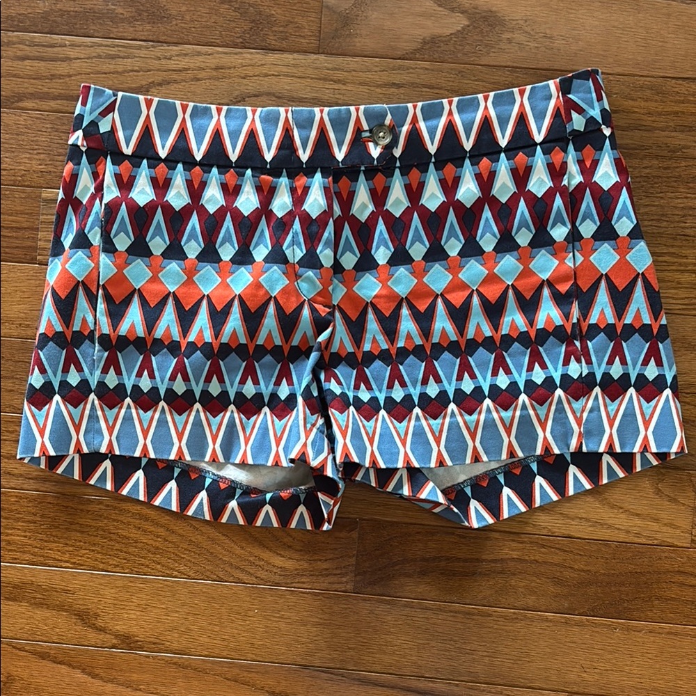 J. Crew Blue and Orange Geometric pattern Shorts